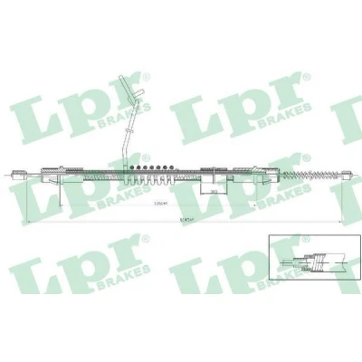 Bilde av LPR C0287B Bremsekabel 1648/1355 Trommelbrems FORD: Transit Mk6 Van, Flatvogn lastebil/Chassis