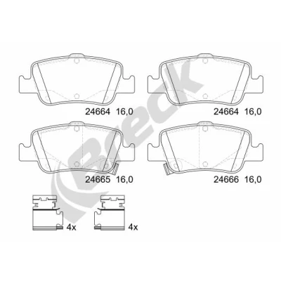Bilde av BRECK 24664 00 704 10 Bremseklosser med akustisk slitasjevarsel TOYOTA: Auris Hatchback, Stasjonsvogn, Corolla X Sedan