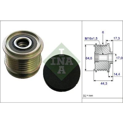 Bilde av INA 535 0130 10 Frihjul Dynamo 44,3 spesialverktøy nødvendig for montering AUDI: A4 B7 Avant, A6 C6 C7 Avant