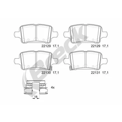 Bilde av BRECK 22129 00 704 Bremseklosser med akustisk slitasjevarsel tilbehør OPEL: Astra K Sports Tourer, Hatchback