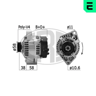 Bilde av ERA 209608A Dynamo 14V 75A SMART: City Coupe