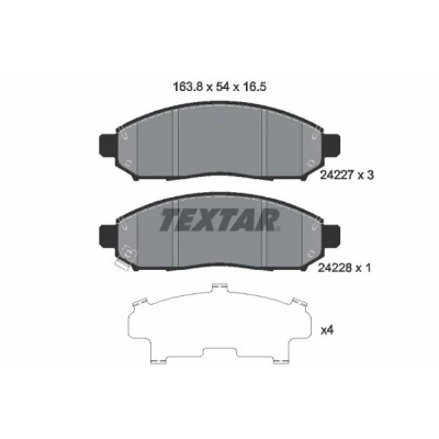 Bilde av TEXTAR 2422701 Bremseklosser med akustisk slitasjevarsel NISSAN: Pathfinder 3, NP300 Navara Pick up, up