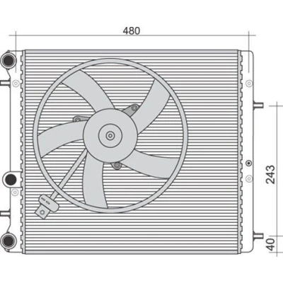 Bilde av MAGNETI MARELLI 350213851000 Radiator 430 415 23 Kjøleribber satt sammen mekanisk SKODA: Fabia 2, 1 Combi, VOLKSWAGEN: Polo IV Hatchback