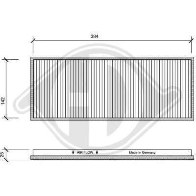 Bilde av DIEDERICHS DCI1009 Kupéfilter Karbonfilter 394 152 25 Climate AUDI: A4 B5 Avant, 80 B4 Sedan, VOLKSWAGEN: Passat Stasjonsvogn