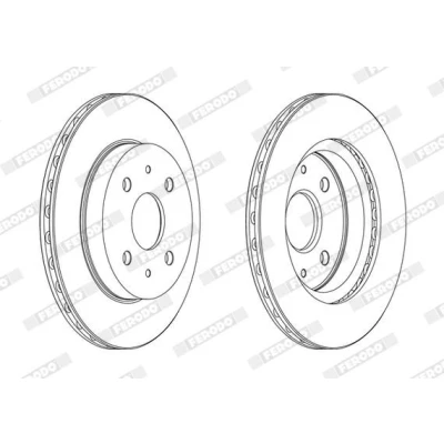 Bilde av FERODO PREMIER DDF1774C Bremseskiver 246 17 4 100 ventilert belagt uten skruer DAIHATSU: Sirion II, SUBARU: JUSTY