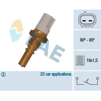 Bilde av EPS 1.850.267 Temperaturbryter, radiator ventilator M16x1,5 Made in Italy OE Equivalent TOYOTA: Avensis II Sedan, I Sedan