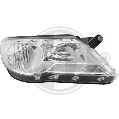 Bilde av DIEDERICHS 2255980 Frontlykter høyre H7/H7 Halogen for høyrekjøring med motor høydejustering hovedlys VOLKSWAGEN: Tiguan I