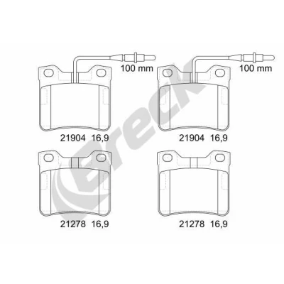 Bilde av BRECK 21904 00 701 10 Bremseklosser inkl. slitasjevarselkontakt, med integrert slitasjesensor tilbehør MERCEDES BENZ: Vito Minibuss, V Klasse