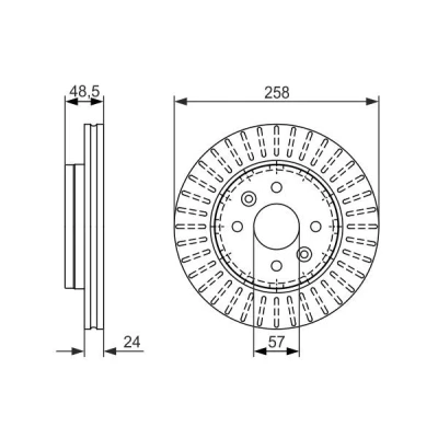 Bilde av BOSCH 0 986 479 676 Bremseskiver 257,7 24 4 100 ventilert oljet