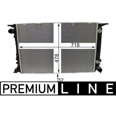 Bilde av MAHLE ORIGINAL CR 2178 000P Radiator 718 478 32 Kjøleribber loddet