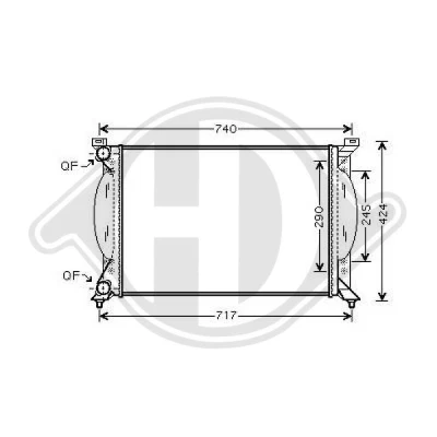 Bilde av DIEDERICHS DCM1466 Radiator 630 408 27 Climate AUDI: A4 B6/B7 Cabrio, B7 Avant, A6 C5 Sedan