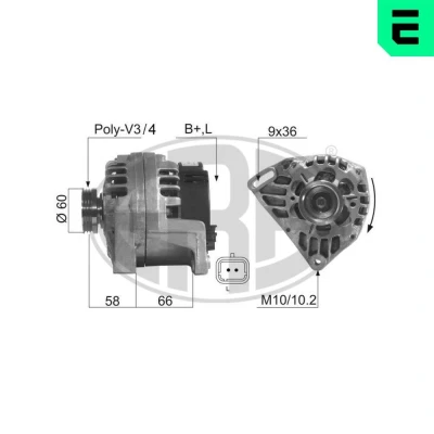 Bilde av ERA 210286A Dynamo 14V 75A RENAULT: Kangoo I Express, CLIO 2