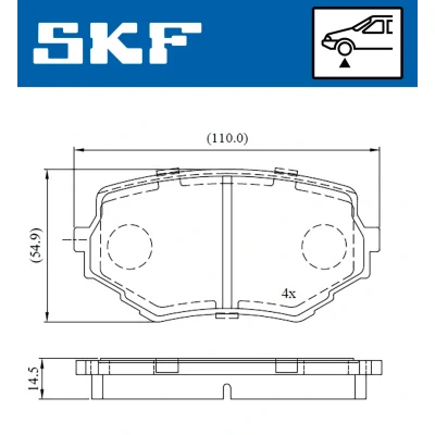 Bilde av SKF VKBP 80531 A Bremseklosser med akustisk slitasjevarsel SUZUKI: Vitara I SUV