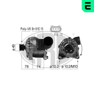 Bilde av ERA 210164A Dynamo 14V 90A BMW: 5 Sedan, 3 Touring, X5
