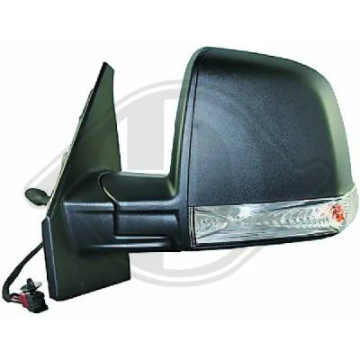 Bilde av Sidespeil Diederichs 3486025 venstre svart narvet konveks, for manuell speiljustering, innstilling, vire OPEL: Combo D Varebil / Stasjonsvogn