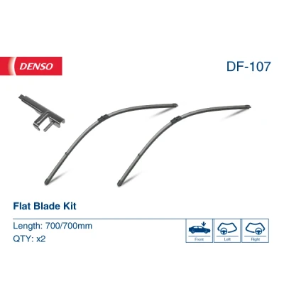 Bilde av Vindusvisker Denso Flat DF 107 Rammeløs VOLKSWAGEN: Touran I, Sharan Golf Plus / Crossgolf, FORD: Galaxy Mk1 MPV, SEAT: Alhambra I