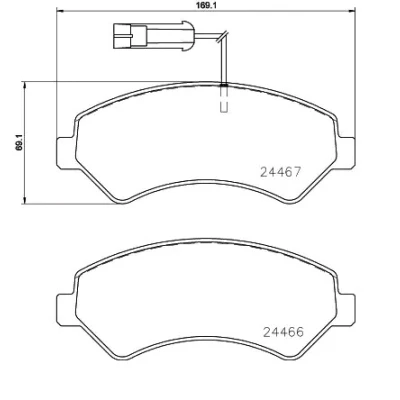Bilde av BREMBO P 23 161 Bremseklosser inkl. slitasjevarselkontakt med bremsecaliperskruer tilbehør FIAT: Ducato III Flatvogn lastebil / Chassis