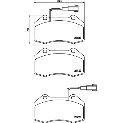 Bilde av BREMBO P 23 162 Bremseklosser inkl. slitasjevarselkontakt uten tilbehør