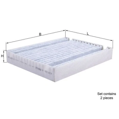 Bilde av MAHLE ORIGINAL LAK 1151/S Kupéfilter Karbonfilter 194mm 241mm 35mm