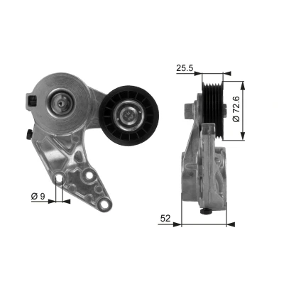 Bilde av GATES FleetRunner Micro V Kit T38377 Strammerull VOLKSWAGEN: Golf 4, Transporter 5 Bus,