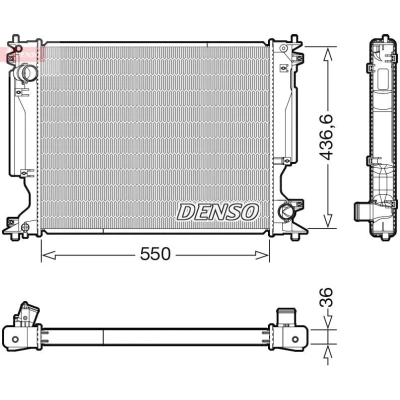 Bilde av DENSO DRM51014 Radiator 550 457 36