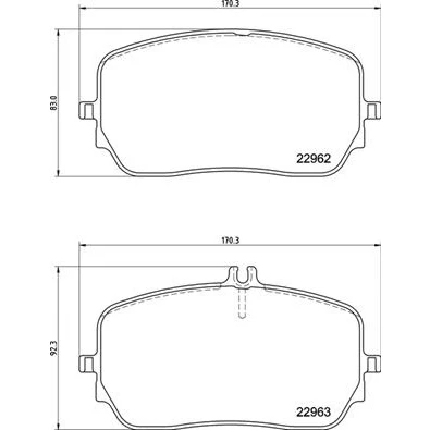 Bilde av BREMBO P 50 149 Bremseklosser klargjort for slitasjeindikator med bremsecaliperskruer, antihyle blikk tilbehør MERCEDES BENZ: GLE