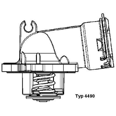 Bilde av WAHLER 4490.87D Termostat 87 med tetning slangeklemme MERCEDES BENZ: E Klasse Sedan, T modell, C Sedan