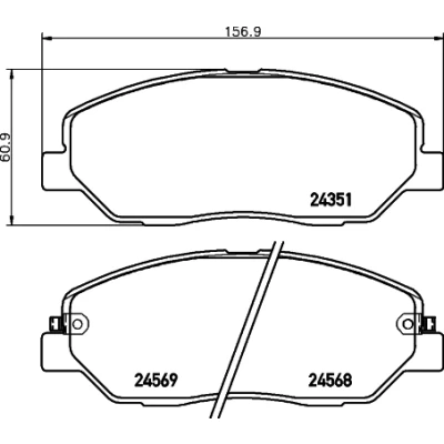 Bilde av HELLA 8DB 355 012 371 Bremseklosser med akustisk slitasjevarsel tilbehør HYUNDAI: SANTA FE 2, I, 3, SSANGYONG: Rexton