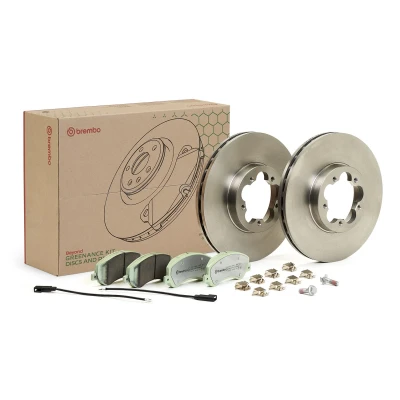 Bilde av BREMBO KT 10 015 bremsesett, skivebremse med tilbehør bremsecaliperskruer inkl. slitasjevarselkontakt