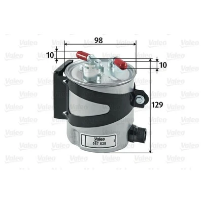 Bilde av VALEO 587528 Drivstoffilter ledningsfilter, med tilkobling for vannsensor 10 RENAULT: SCENIC 2, MEGANE 2 Kombi