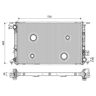 Bilde av VALEO 701224 Radiator Aluminium 720 468 36 Kjøleribber loddet AUDI: A8 D4