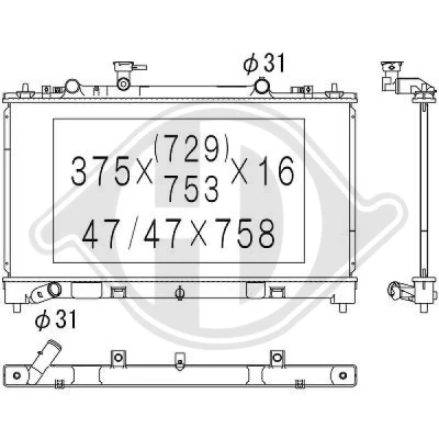 Bilde av DIEDERICHS DCM2273 Radiator Aluminium 735 375 16 Climate