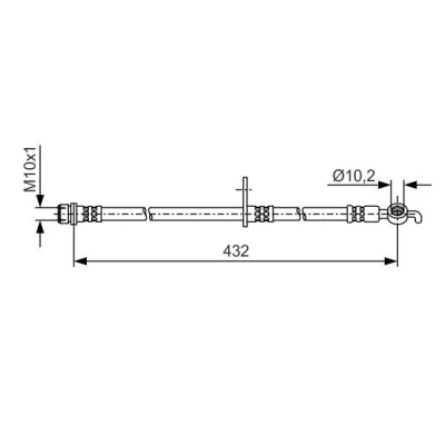 Bilde av BOSCH 1 987 481 A57 Bremseslange 432 10,2 TOYOTA: Land Cruiser 200