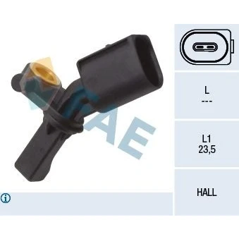 Bilde av FAE 78010 ABS sensor høyre bakaksel uten kabel aktiv 2 VOLKSWAGEN: Polo IV Hatchback, V SKODA: Fabia 2, Roomster