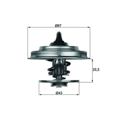 Bilde av MAHLE ORIGINAL TX 18 79 Termostat 67 uten pakning MERCEDES BENZ: E Klasse Sedan, G SUV, T2/L Varebil / Stasjonsvogn, JEEP: GRAND CHEROKEE 2