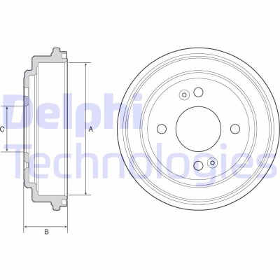 Bilde av DELPHI BF551 Bremsetrommel uten ABS sensorring, hjullager, lager 220