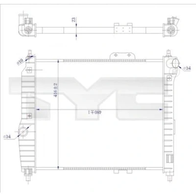 Bilde av Radiator, motorkjøling, chevrolet aveo / kalos halvkombi, sedan, daewoo kalos, 96443475, 96536523, 96816481, P96536523