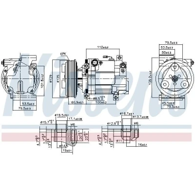 Bilde av NISSENS 89549 Kompressor H12 12 PAG 46 YF R 1234yf, 134a
