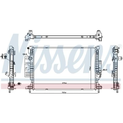 Bilde av NISSENS 606387 Radiator Aluminium 670 448 26 Kjøleribber loddet