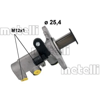 Bilde av METELLI 05 1283 Hovedsylinder 28,60mm Aluminium