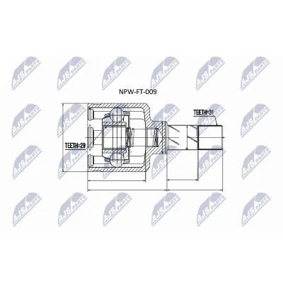 Bilde av Leddsett, drivaksel, Girkassesiden, citroën,fiat,peugeot, 1349790080, 1355334080, 1357488080, 46308315, 46308488, 46308501