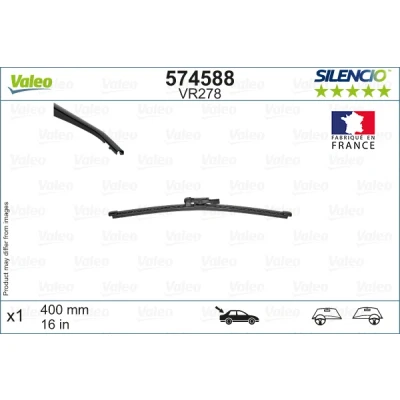 Bilde av Vindusvisker Valeo 574588 400mm bak Flatt viskeblad OPEL: Vivaro B Combi