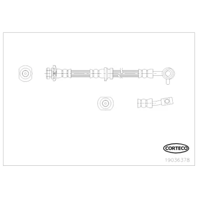 Bilde av CORTECO 19036378 Bremseslange framaksel venstre 640 NISSAN: Qashqai / Qashqai+2 I