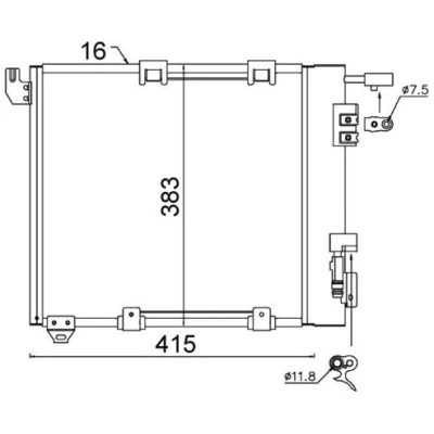 Bilde av MAHLE ORIGINAL AC 349 000S Kondensator uten tørker 12 7,5 375 OPEL: Zafira A