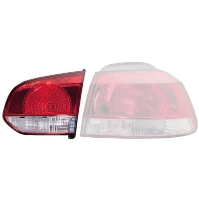 Bilde av HELLA 2TZ 009 923 101 Baklykter høyre indre del W16W, W21W 12 Rød, hvit med lyspære pæreholder VOLKSWAGEN: GOLF 6