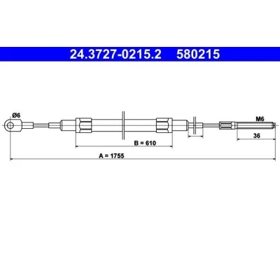 Bilde av ATE 24.3727 0215.2 Bremsekabel 1755 BMW: 5 Sedan