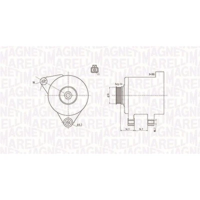 Bilde av MAGNETI MARELLI 063731789010 Dynamo 12V 90A HYUNDAI: Tucson, Getz, KIA: Sportage II