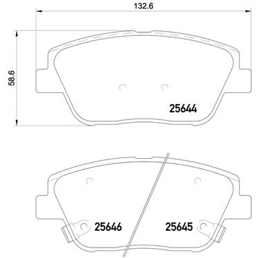 Bilde av BREMBO P 30 066 Bremseklosser med akustisk slitasjevarsel tilbehør KIA: Optima / K5