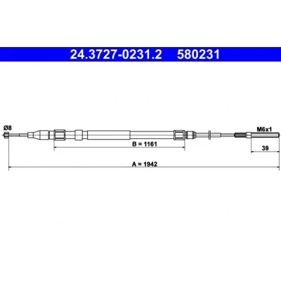 Bilde av ATE 24.3727 0231.2 Bremsekabel 1942 BMW: X5