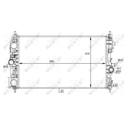 Bilde av NRF 59076 Radiator Aluminium 650 415 27 Kjøleribber loddet OPEL: Insignia A Sports Tourer, Hatchback
